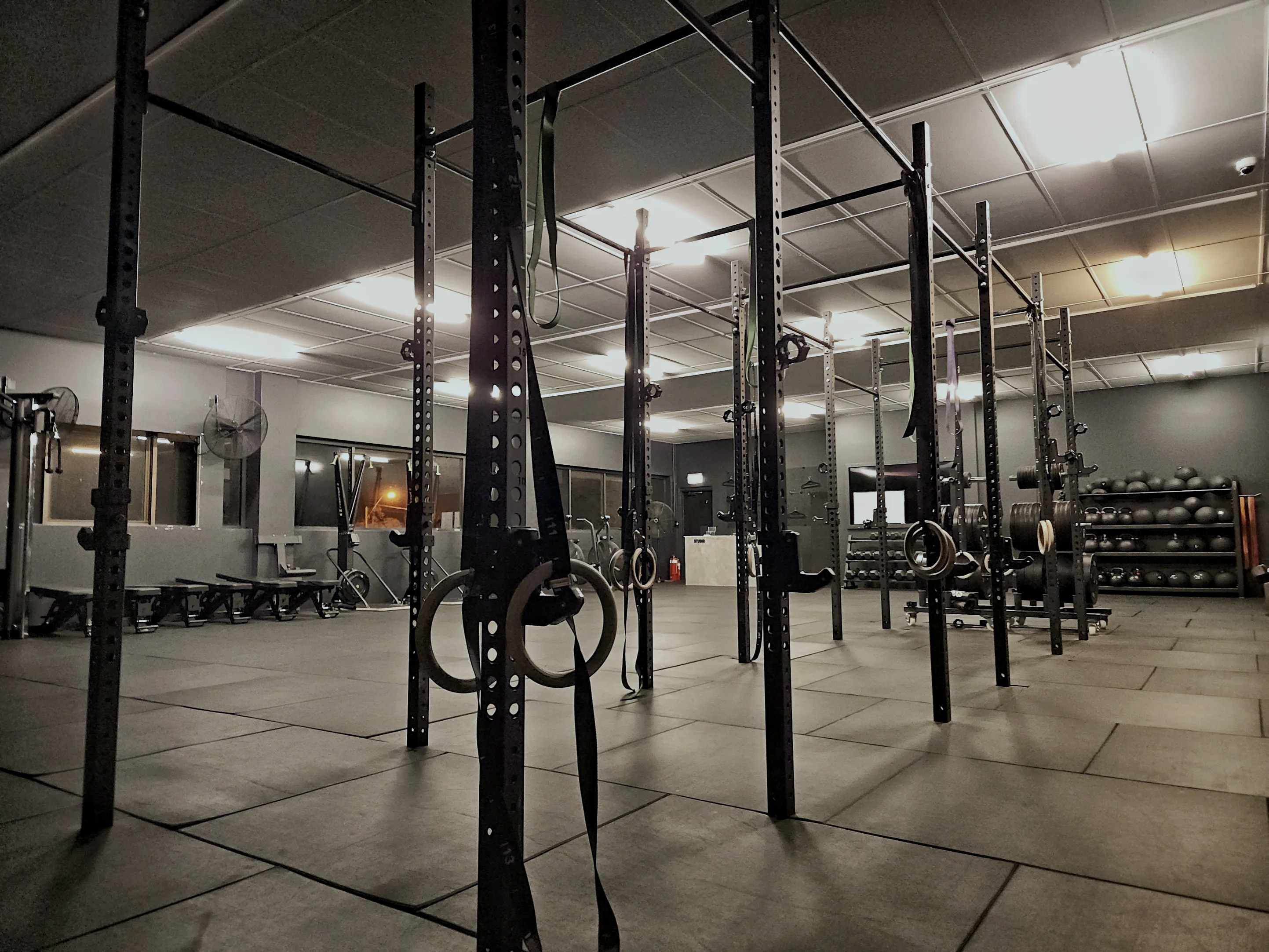 Rare Hami Hill gym rig and open floor — Hamilton Hill Perth 24/7 gym